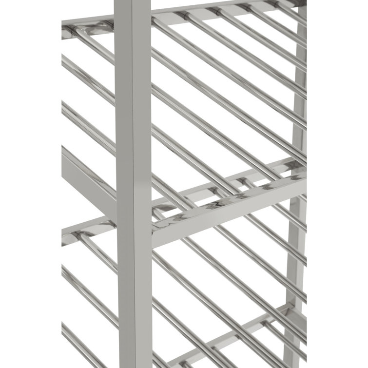 Canora Grey Southport Floor Wine Bottle Rack in Silver Wayfair.co.uk